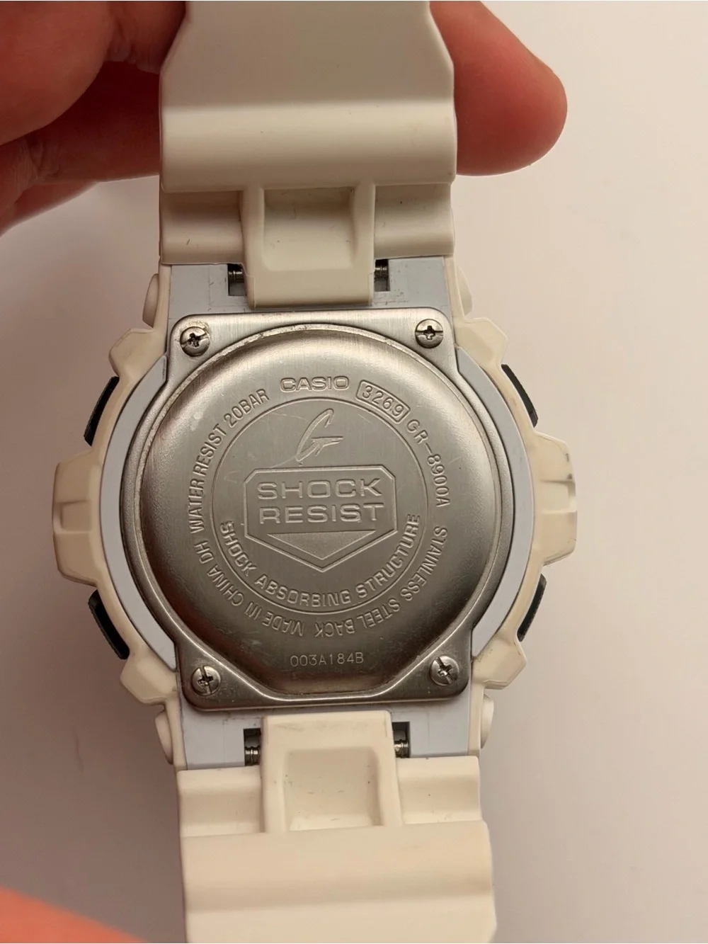 CASIO G SHOCK GR 8900A Tough Solar, White/ Black/Blue, New Batteries, Very Good